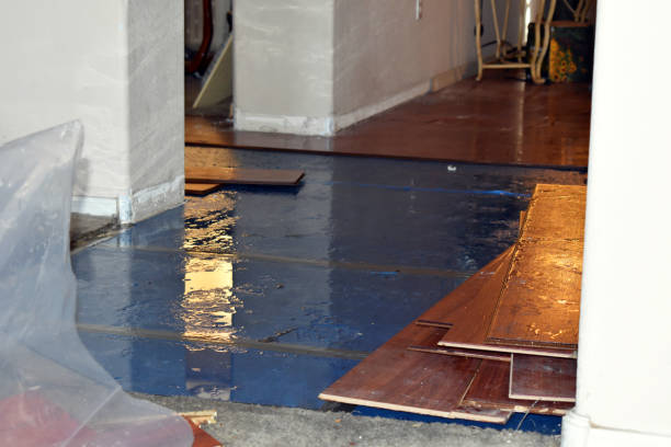 Professional Basement Flood Cleanup technician working in Fairfax, OK